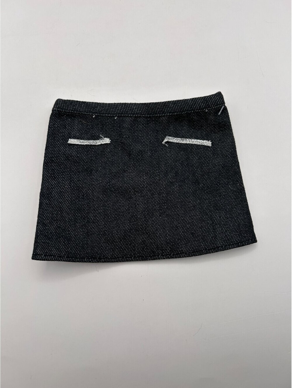 Black Denim Mini Skirt Silver Trim Fits 18" Doll American Girl Our Generation OG